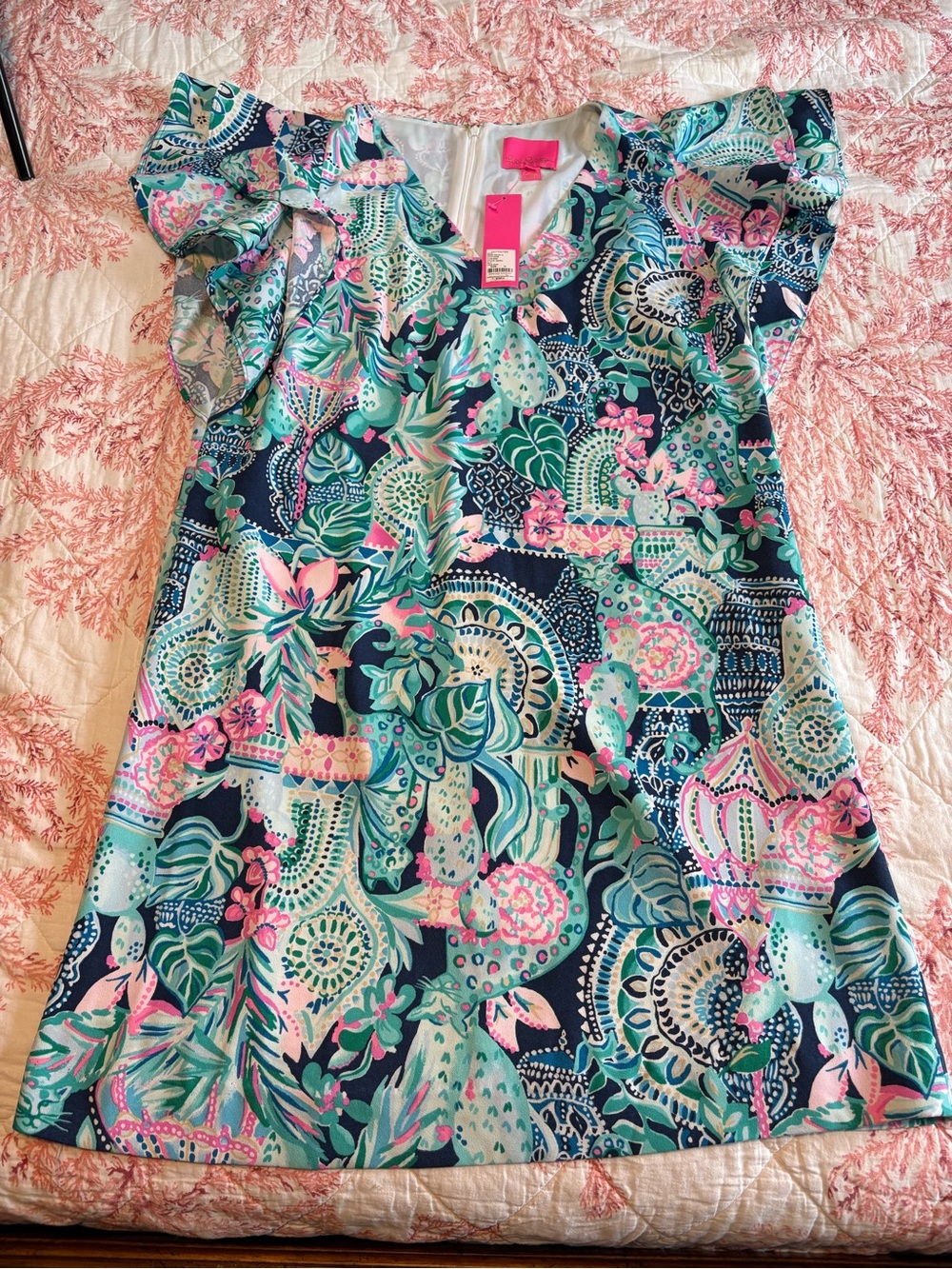 Lilly Pulitzer Navy, Teal & Pink Floral Dress